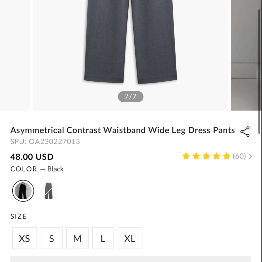 Commense Elegant Black Wide-Leg Trousers - Picture 6 of 6